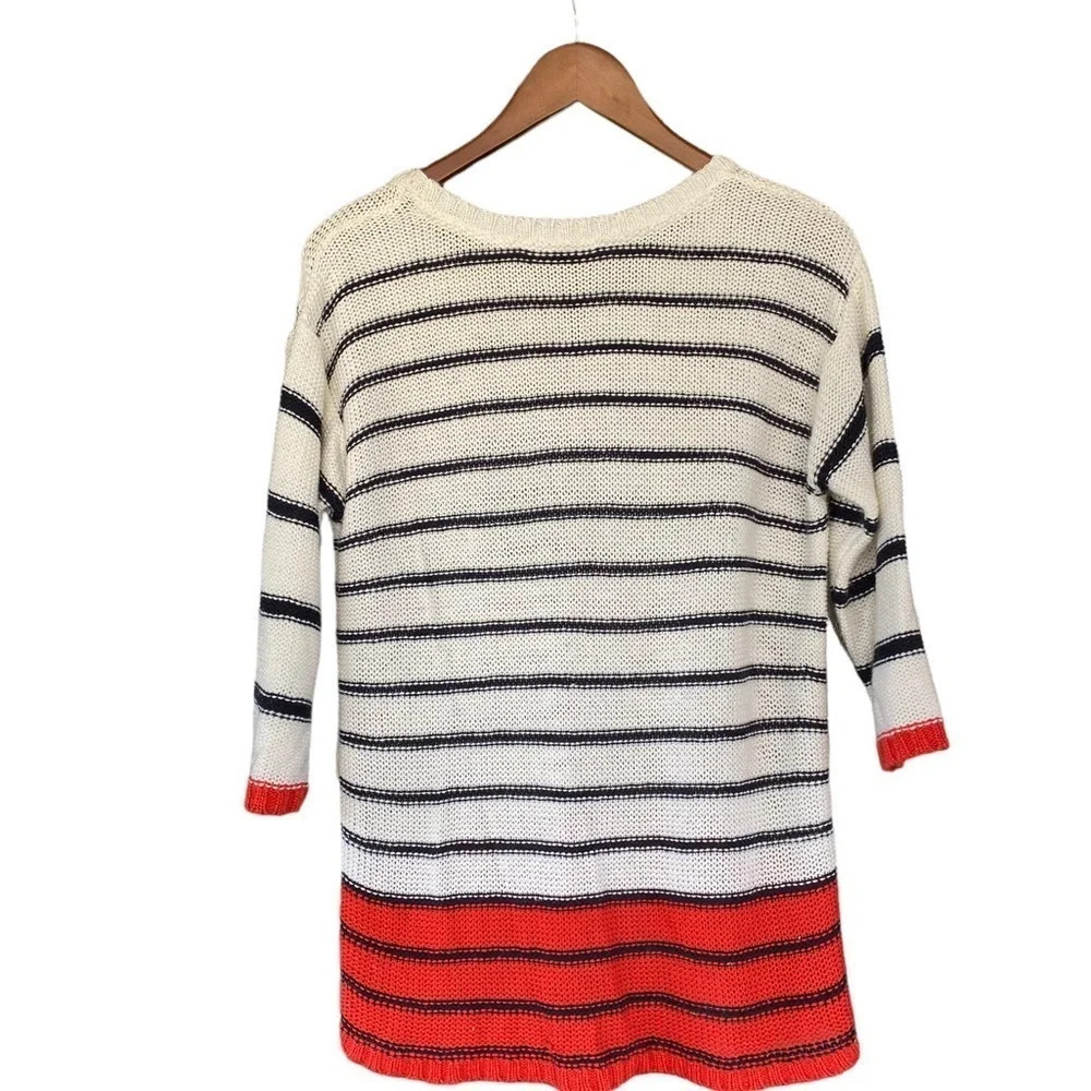 Lightweight knit red white Nautical Coastal Grandma old money Resortwear Sweater - Picture 9 of 11